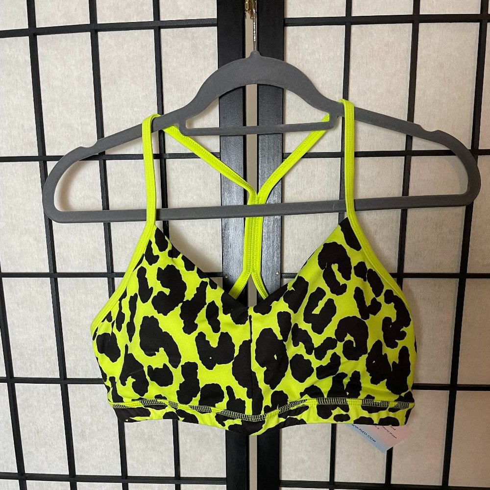 Fleo yellow cheetah sports bra xl
